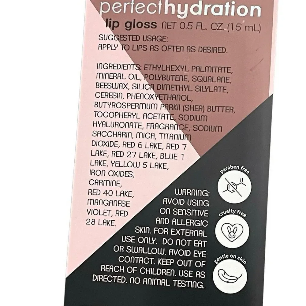 Le Mercerie Perfect Hydration Lip Gloss Hyaluronic Acid Vitamin E 0.5oz